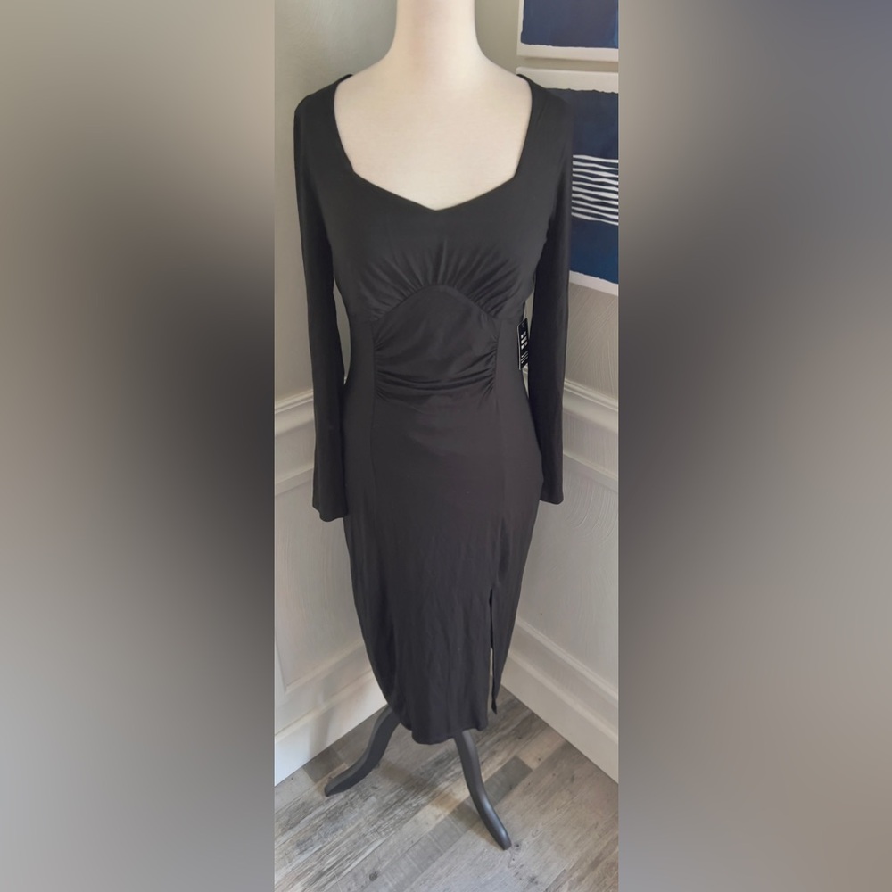 NEW Express Elegant Black Long Sleeve Dress
